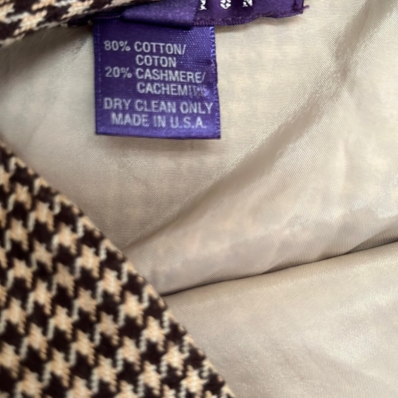 Ralph Lauren Collection Purple Label Cotton & Cashmere Blend Houndstooth Skirt - Picture 8 of 14